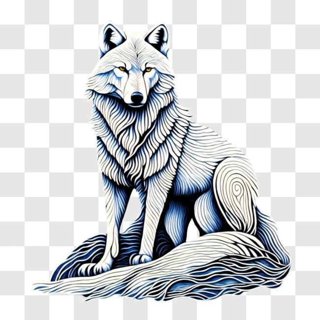 Download White Wolf Sitting on Rock in Forest PNGs Online - Creative ...