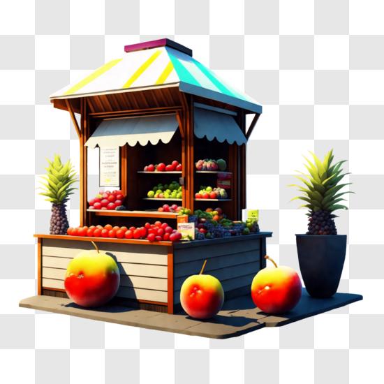 fruit market stall clipart