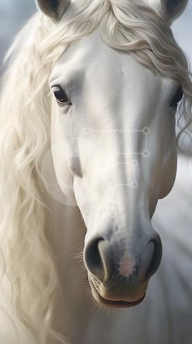 Baixe Belíssimo Cavalo Branco com Crina e Cauda Douradas PNG - Creative  Fabrica