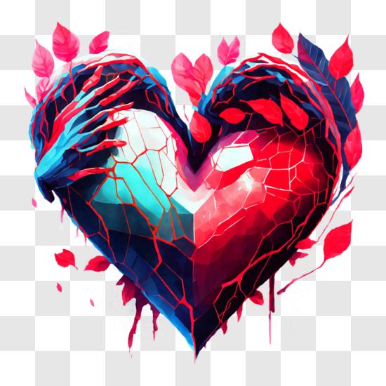 Download Dark and Ominous Image of a Broken Glass Heart PNG Online -  Creative Fabrica