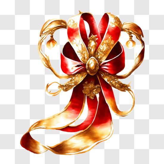 Red Christmas Ribbon and Bow PNG Graphic by martcorreo · Creative Fabrica