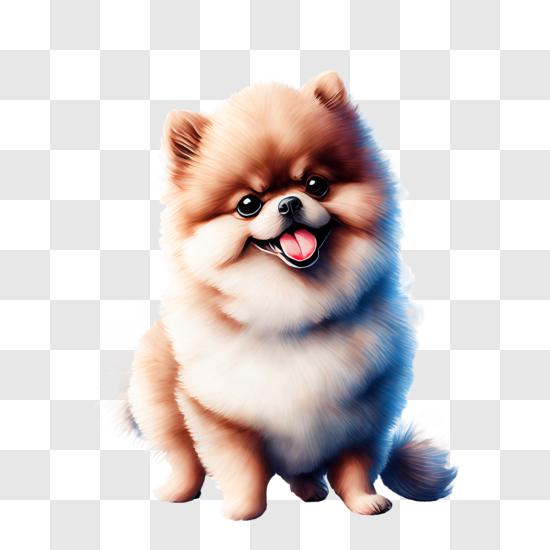 Download Smiling Dog with Fluffy White Fur PNG Online - Creative Fabrica