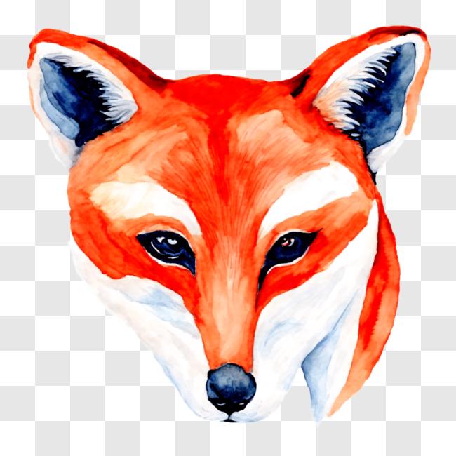 Scarica Stupenda pittura di una volpe rossa con occhi blu e uno