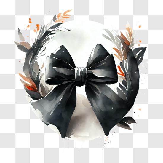 Scarica Fiocco di nastro nero su sfondo bianco PNG Online - Creative Fabrica