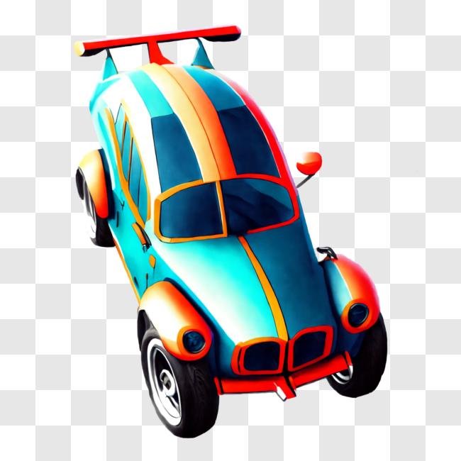 Download Colorful Striped Car Toy with Large Headlight PNG Online ...