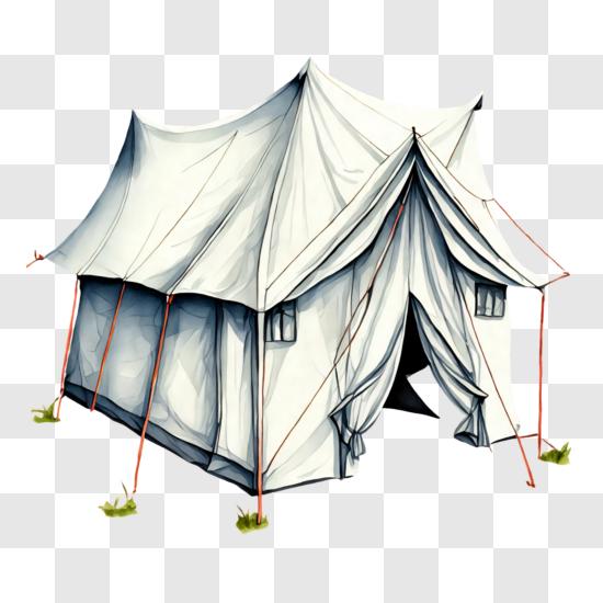 Single continuous line drawing tent camping Vector Image
