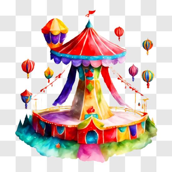 Premium AI Image  beautiful Balloon Strings watercolor Carnival clipart  illustration