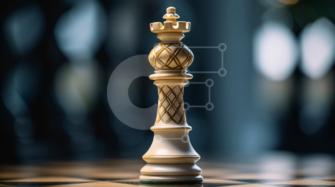 Jogo de xadrez com peças de xadrez em fundo preto close-up
