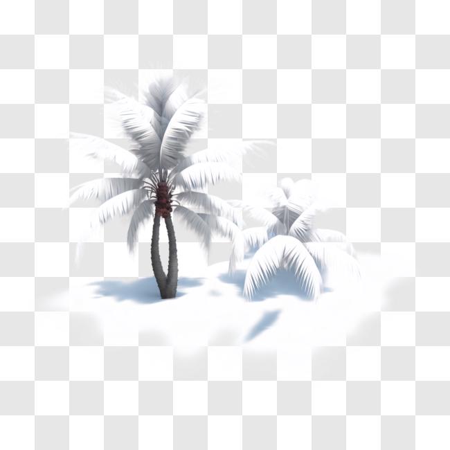 Download Snow-covered Palm Trees on a Small Island PNG Online ...
