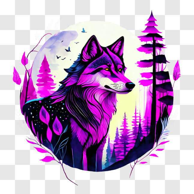 Download Mysterious Wolf in Moonlight PNGs Online - Creative Fabrica
