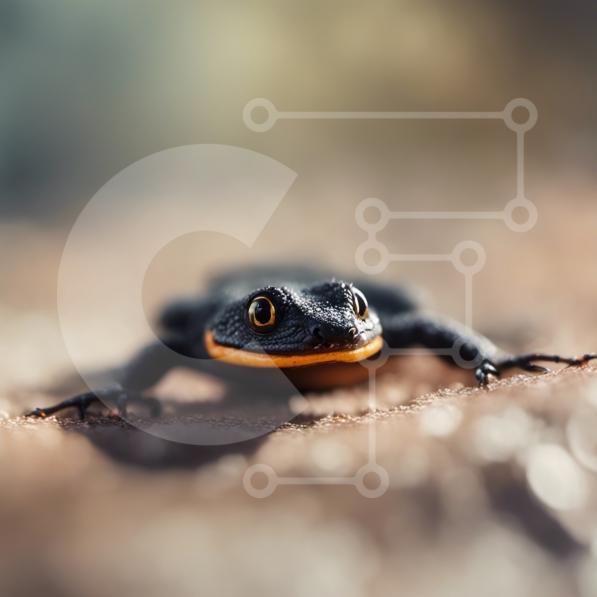 Grenouille adorable assise sur un rocher dans l'eau photo stock — free download
