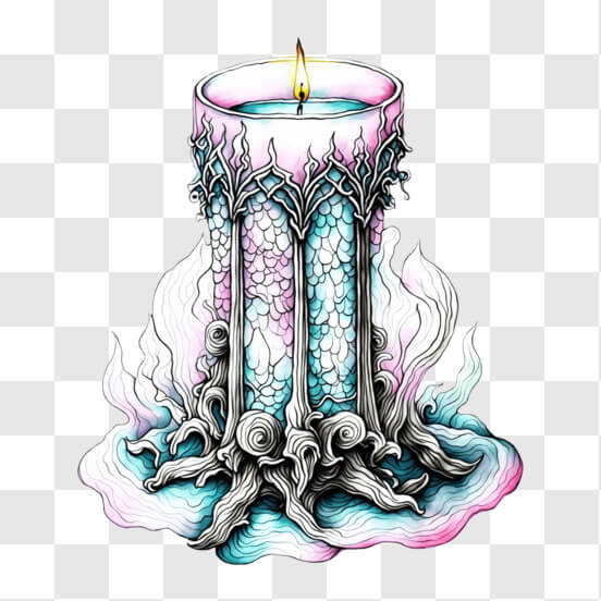 Premium Vector  Watercolor hand drawn gothic candle holder