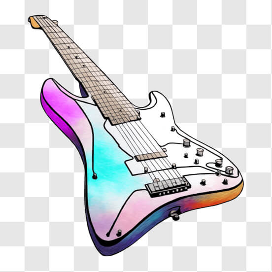 Download Blue Electric Guitar with Red Top PNG Online - Creative Fabrica