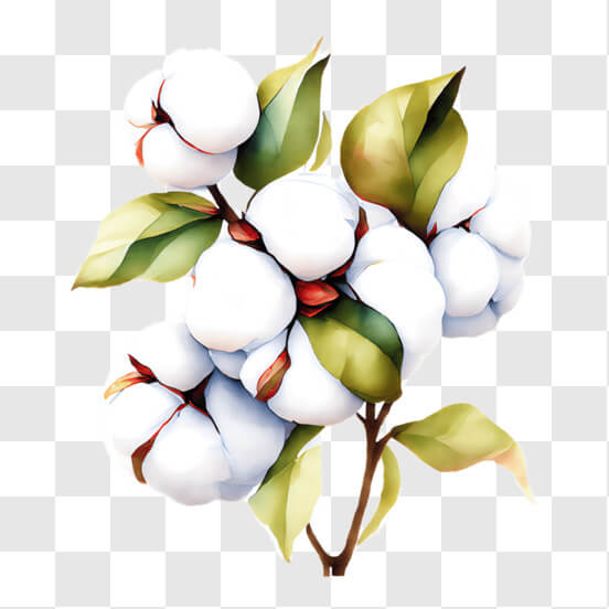 Download Beautiful White Cotton Flowers PNG Online - Creative Fabrica