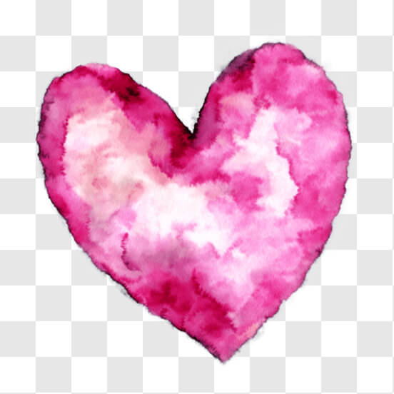 Download Abstract Pink Watercolor Heart Shape PNG Online