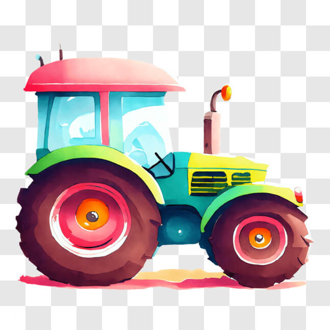 Download Colorful Cartoon Tractor - Fun and Playful Transportation PNG ...