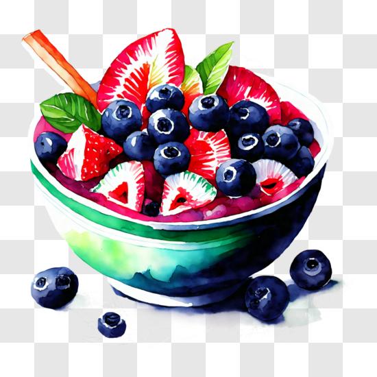 Bucket with fruit and berry Royalty Free Vector Image