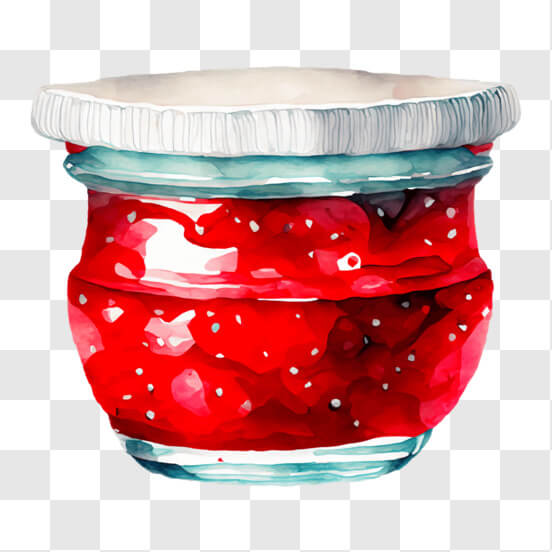 Download Strawberry Jam with Spoon on Black Surface PNG Online ...