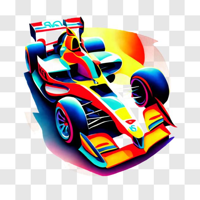 Download Colorful Race Car with Sleek and Modern Design PNG Online ...