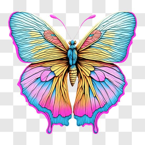 Colorful Butterfly with Intricate Wing Patterns PNG