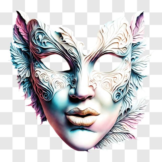 Download Colorful Mask with Intricate Designs PNG Online - Creative Fabrica