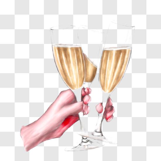 Champagne Glass Cheers PNG New Years Eve Toast Transparent PNG Digital  Download File (Instant Download) 