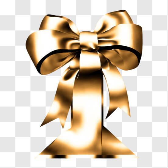 Download Golden Bow with Ribbon PNG Online - Creative Fabrica