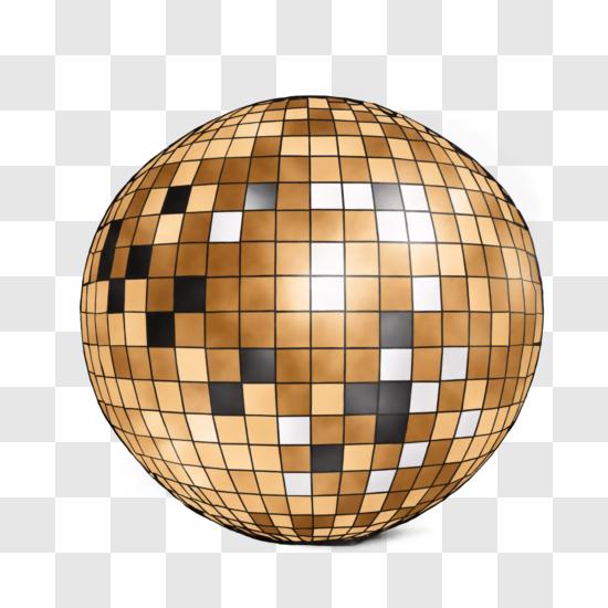 Background Ball Disco Gold Mirror Discoball Golden Glitter White