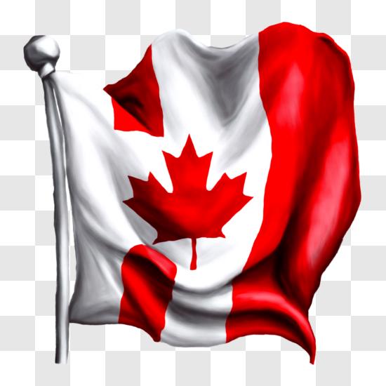 Baixe Bandeira Canadense Ondulando ao Vento PNG - Creative Fabrica