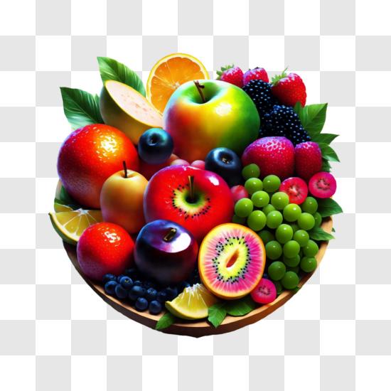 Baixe Tigela de Frutas Vibrante com Frutas Variadas PNG - Creative
