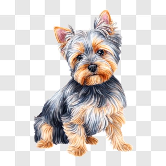 Curious Terrier Dog Painting PNG