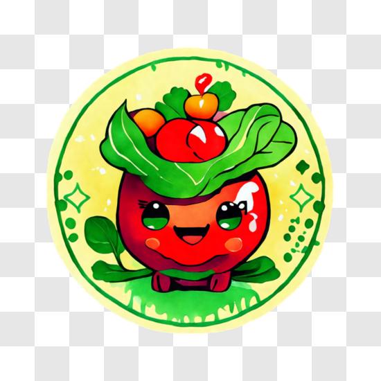 Linda pessoa Kawaii Red Tomate · Creative Fabrica