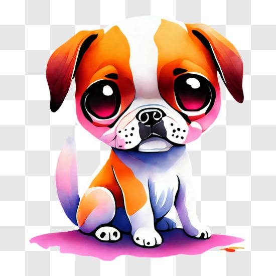 Download Cartoon Bulldog with Sad Expression PNG Online - Creative Fabrica