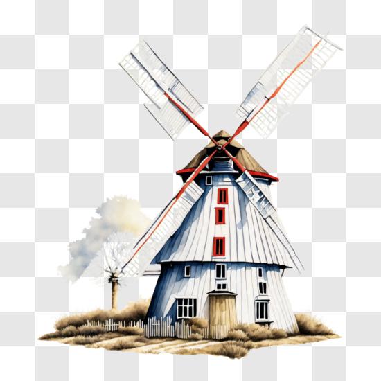 dutch windmill clipart