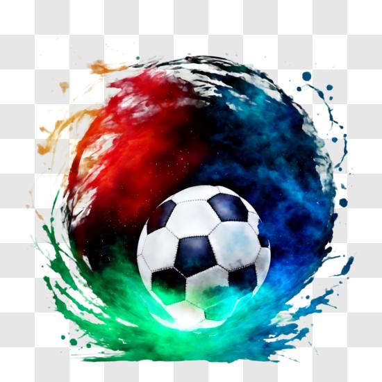 Amostra grátis colorido bola de futebol do logotipo impresso