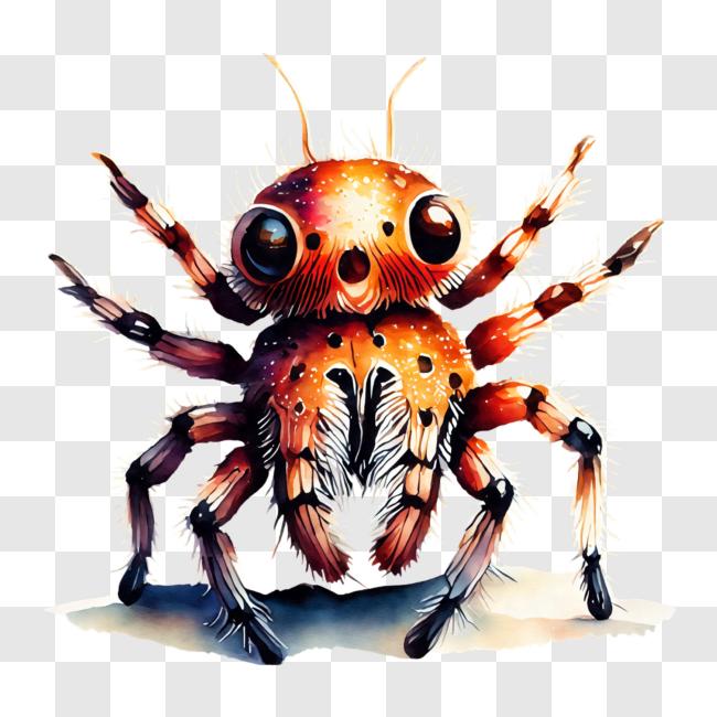 Download Red and Black Spider with White Spots PNG Online - Creative