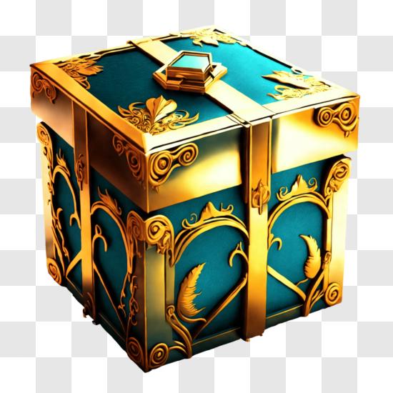 Download Intricate Golden Chest with Glowing Orb Inside PNG Online -  Creative Fabrica