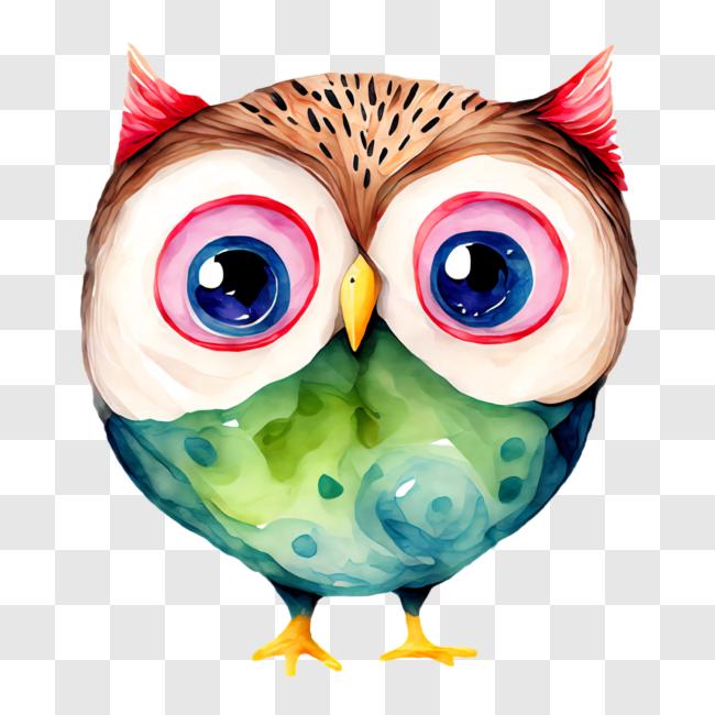 cute cartoon owls with big eyes