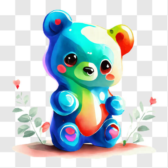 Cute colorful gummy bear clip art, candy, sweet, rainbow,png