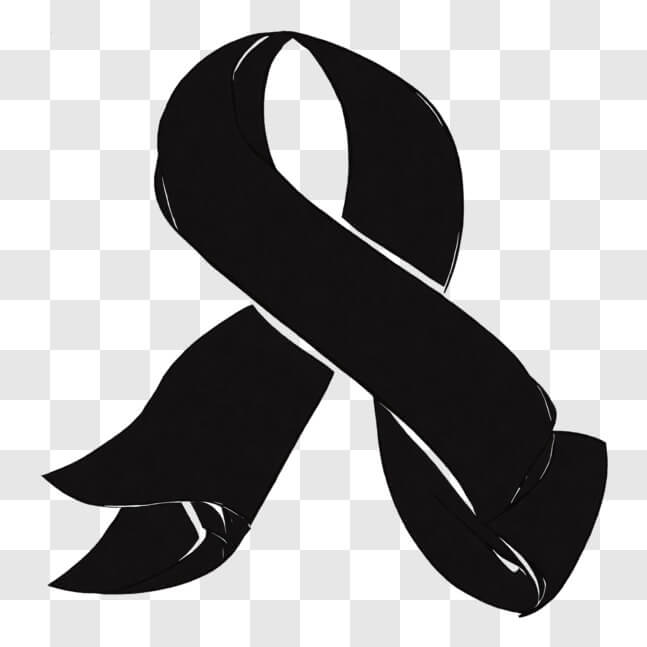 Download Symbol of Awareness - Black Ribbon PNG Online - Creative Fabrica