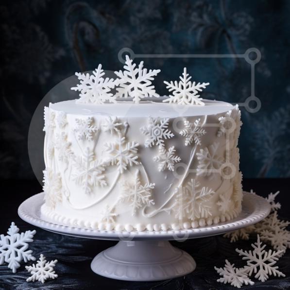 24 edible white christmas snowflakes. Edible snowflake cake