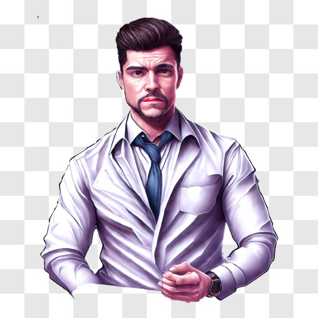 Download Serious man in white shirt and blue tie PNG Online - Creative ...