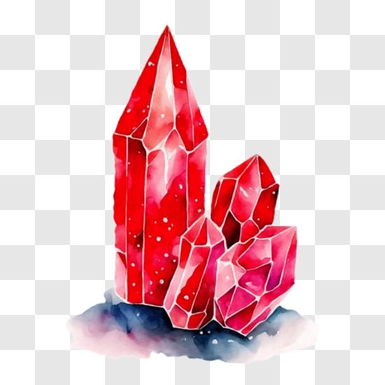 Download Abstract Red Crystals Floating in the Air PNG Online - Creative  Fabrica