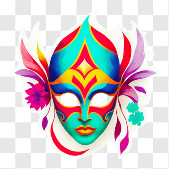Download Colorful Venetian-style Mask on a Mysterious Woman PNG Online ...