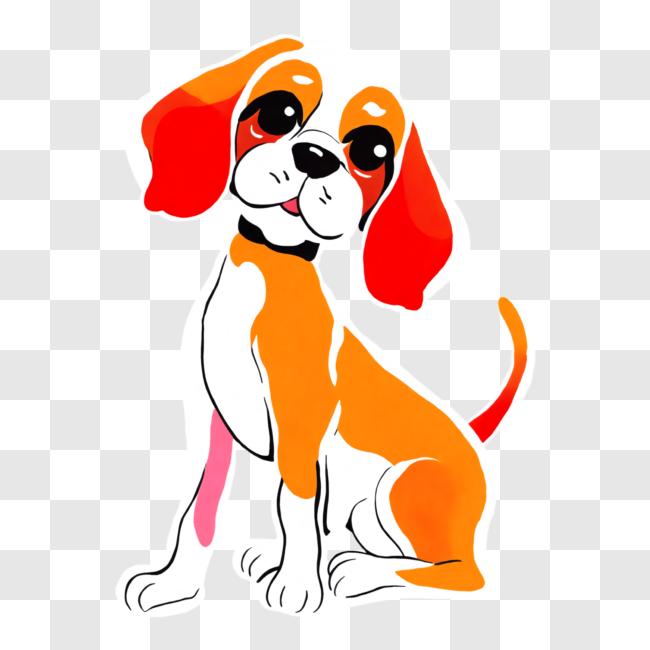 Download Cartoon illustration of a happy beagle dog PNG Online ...
