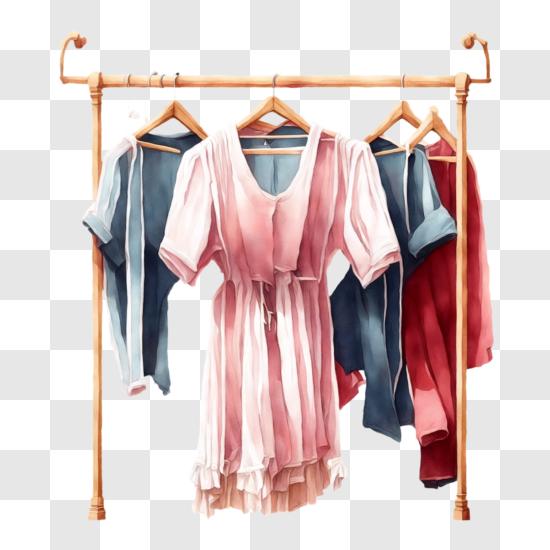 Premium AI Image  Pink clothes hang on a rack with one of them pink