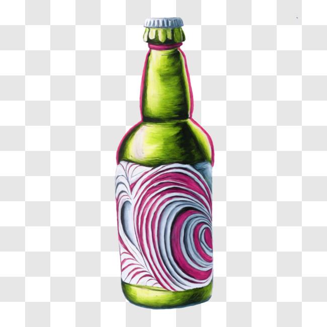 Download Swirl Design Green Beer Bottle PNG Online Creative Fabrica