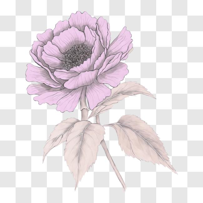 Download Pink Flower with Soft Petals and Delicate Stem PNG Online ...