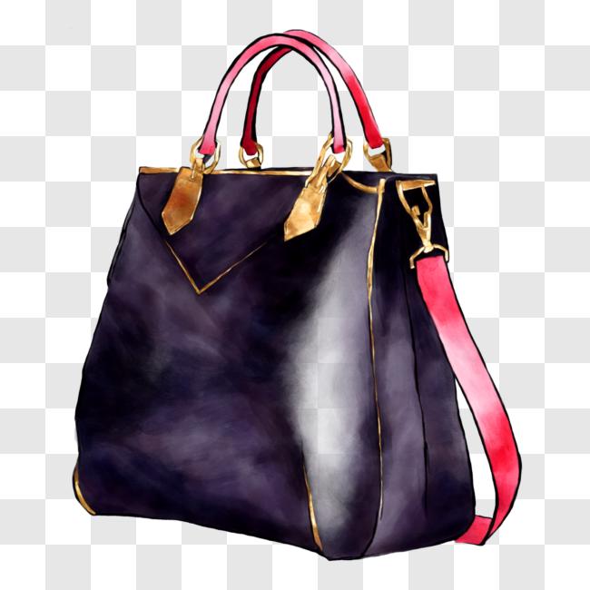 Download Dark Purple and Pink Handled Purse PNG Online - Creative Fabrica