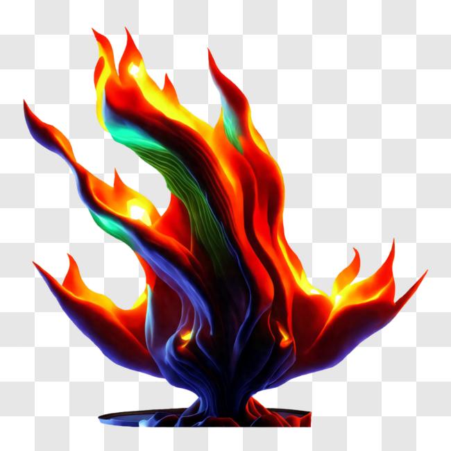 Download Colorful Flame Tree PNG Online - Creative Fabrica